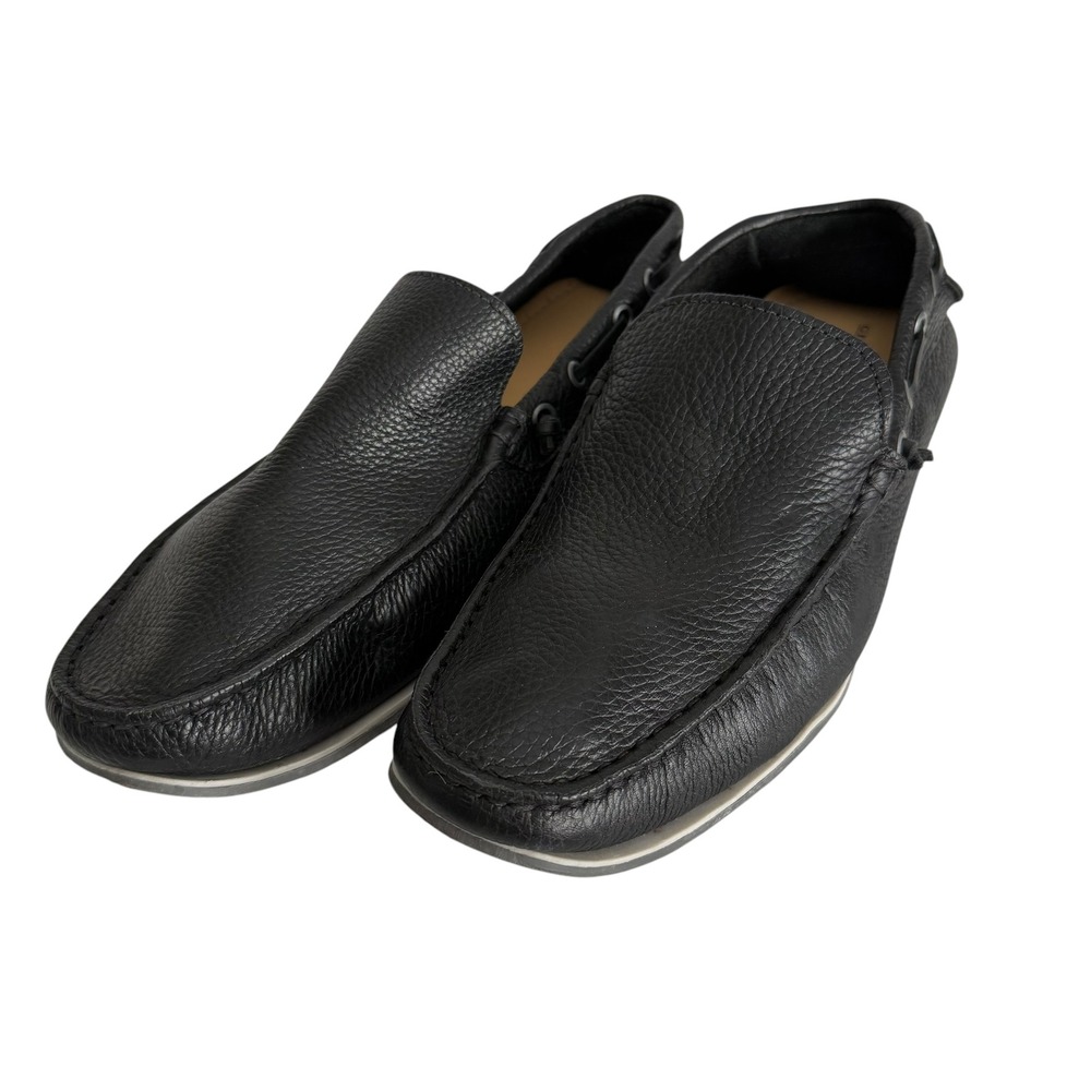 GIORGIO BRUTINI 'Trayce' Black Mens Leather Slip On Loafer Shoes,‎ 9.5M